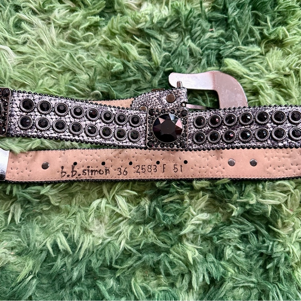 Like new black studded BB Simon belt - Picture 3 of 5